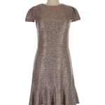 Alice + Olivia EUC - Imani Ruffle Hem Metallic Dress - size 8 Photo 3