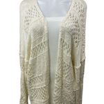 Women's Cream Long Sleeve Open Knit Crochet Cozy Cardigan Sweater Top Size M/L Size L Photo 0