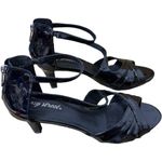 Easy Street  Black Patent Open Toe Kitten Heels Size 9 Date Night Formal Classic Photo 3