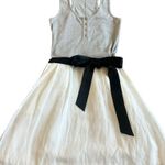 Reiss  Zeta Grey White Tank Dress Bow Belt Stretchy Ribbed Cotton Blend SIze 6 Photo 1