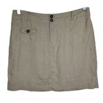 Cynthia Rowley 100% Linen Cargo Skirt Ss 8 Taupe Tan Pockets Photo 0