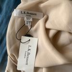 LK Bennett  cream ivory silk twist front midi dress 12 US minimalist quiet luxury Photo 5