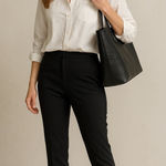 Ralph Lauren Lauren 12P Black Ankle Pants NWT Slim Stretch Dress Trousers Career Photo 0