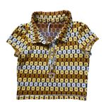 Free People Free People Babe Town Polo Shirt XS 70's Hippie Brown Orange Retro Festival Photo 0