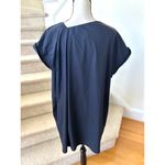 Armani Collezioni  Navy Asymmetric Neck Short Sleeve Boxy Dress Photo 1