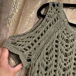 Victoria's Secret Olive Green Open Knit Crochet Cold Shoulder Top Medium Photo 2