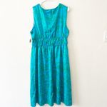 Adrianna Papell NWT Blue Floral Print Smocked Waist Dress Size 14 Photo 6