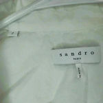 Sandro Eyelet Trim Tie Front Cotton White Blouse In Ecru Photo 5