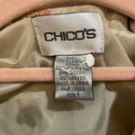 Chico's  LIGHT TAN SUEDE LEATHER JACKET WITH ALL OVER FLORAL EMBROIDERY- SIZE 1 Photo 1