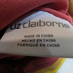 Liz Claiborne  Striped Canvas Cosmetic Bag – Leather Trim Makeup Pouch Photo 3