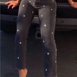 PacSun High Rise Daisy Embroidered Faded Black Straight Leg Jeans Size 25 Photo 0