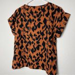 SheIn All Over Print Short Sleeve Batwing Brown Blouse S Photo 8