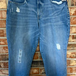 Old Navy high rise CURVY straight Medium Wash Distressed Jeans Photo 0