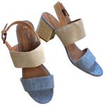 Toms Like New  Leather Poppy Heeled Sandals Size 8 1/2 Photo 0