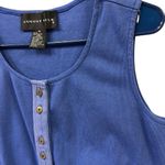 August Silk Vintage and Cotton Blue Button Front Sleeveless Midi Dress Womens 12 Photo 10