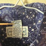 Arizona Jeans VTG Arizona Jean Co Women Corduroy Button Up Shirt L Navy Paisley Cottage Boho Photo 5