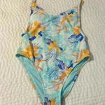Xhilaration  TROPICAL SCOOP BACK HIGH HIP ONE PIECE FLORAL SWIMSUIT, BLUE… Photo 1