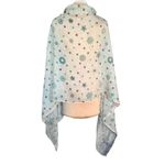 None Sheer Scarf Boho Floral Polka Dot Wrap Tan Green Versatile Beach Sarong Cover Up Photo 5