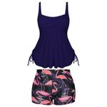 Chama Plus Size Tankini Two Piece Boyshorts Bathing Suits Tummy Control nwot Blue Photo 6