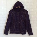 Reversible‎ zip up plum hoodie with floral pattern Purple Size 8 Photo 0