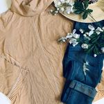 Anthropologie Maeve mustard orange striped wide bell sleeve cowl neck top Photo 3