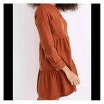 Madewell  Flannel Button Placket Tiered Mini Dress - Orange Size XXS Photo 1