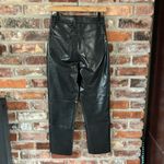 Abercrombie & Fitch Abercrombie Black Vegan Leather High Rise Straight Ankle Pants, 26 Photo 6