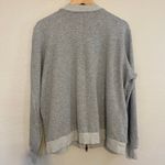 Eileen Fisher  100% Organic Cotton Rib Bomber Jacket Womens Size Large Grey Gray Photo 2