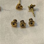 Christian Dior DIOR LUCKY CHARM SET OF STUD Earring Antique Gold-Finish Metal Pink Blue Crystal Photo 5