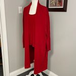 Neiman Marcus  Cashmere Collection 100% Red Women's Cardigan and Tank Plus 3X Photo 2
