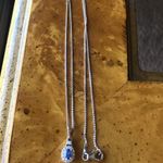 Natural Kyanite Halo Necklace Blue Photo 4