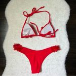 SheIn Red Frill String Halter Bikini Swimsuit Photo 6
