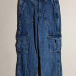 BDG Urban Outfitters Elastic Skate Cargo Jeans Womens 25 Blue Denim Straight Leg Photo 0