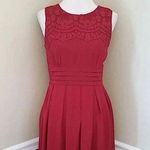 Esley Modcloth  Burgundy Red Wine Lace Sleeveless Pleated Party Dress Small NEW Photo 0