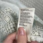 Anthropologie  White Blue Tie Dye Floral Embroidered Eyelet Top Photo 4