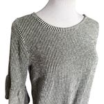 Gyft Womens Striped 3/4 Bell Sleeve Tie Front Striped Top Blouse - Sz M Photo 1