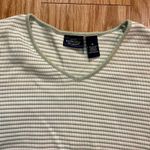 Sonoma  Y2K Cropped Green Yellow Striped Tee Shirt Womens XLarge Photo 2