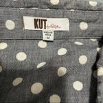 Kut From The Kloth  Grey Chambray Polka Dot Button Down EUC Sz M Photo 4