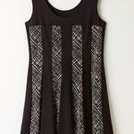 Y2K Vintage Dressbarn Black Striped Scoop Neck ALine Dress sz 14 90s Grunge Goth Photo 0