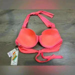 A.CHE NWT Women’s Viona Top Coral Swimsuit Bikini Top Size 32DD,‎ 34D, 36C, 38B Pink Photo 3