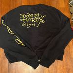 Ed Hardy Tiger Love Runs Wild Black Women’s Graphic Y2K Sweatshirt Size XL EUC Photo 1