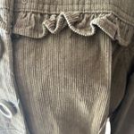 Xhilaration  Olive Green Corduroy Ruffle Trim Button Front Jacket Y2K Women's L Photo 2