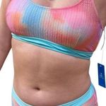 Cupshe NEW SWIMSUIT Womens MED Cotton Candy Tie Dye 2-Piece Bikini Set Mid Rise Photo 0