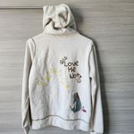 Disney Winnie The Pooh Hoodie Love Me Love Me Not Zip Medium Cream Sweatshirt Photo 2