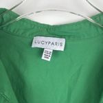 Lucy Paris Toni Cotton Green Button Down Long Sleeve Shirt Size Medium Photo 3