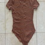 Forever 21  Burnt Orange Striped One Piece Body Suit Sz Medium Photo 1