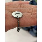 Adjustable Initial J Ring Silver Tone Chain Fashion Jewelry Photo 5