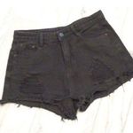 SheIn NEW women's medium black destressed denim jean shorts Photo 0