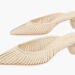 Cult Gaia ππ Alia Mule Sculptural Ball Heel Pointed Toe Natural Raffia EU 39.5 Photo 7