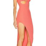 DAVID KOMA For FWRD Maxi Dress in Red Orange Medium New Womens Ribbed Knit Midi Photo 2